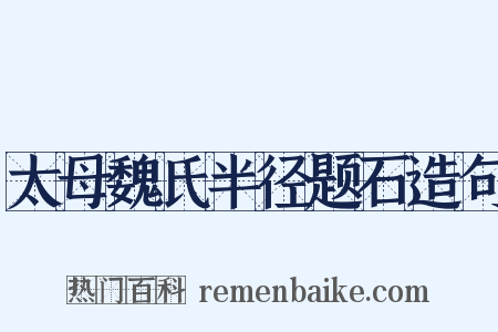 太母魏氏半径题石造句是什么意思的图片